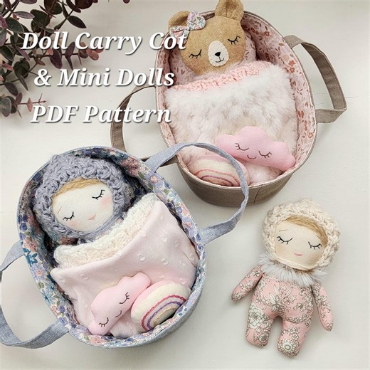 Doll Carry Cot & Mini Doll Sewing Pattern PDF | Soft Toy Tutorial | Beginner Friendly - Etsy