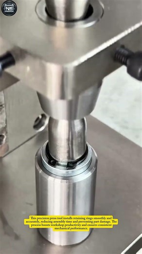 Precision Snap Ring Installation With Custom Press Tool#SatisfyingProcess#usa #shorts