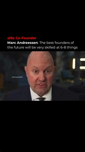 Startups | Entrepreneurs | VCs🦄 on Instagram: "Mark Andreessen is right about the next generation of elite founders. The best builders will not be specialists in a single lane, but operators who can excel at six to eight critical skills at once. They will write code, shape product vision, recruit talent, speak clearly to the press, and communicate relentlessly with investors and teams. In a faster, noisier market, context switching is no longer a weakness, it is leverage. Founders who integrate