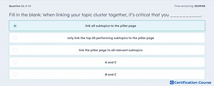 Fill in the blank: When linking your topic cluster together,