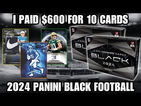 $600 FOR 10 CARDS!?! 2024 Panini Black Football Hobby Box Review!