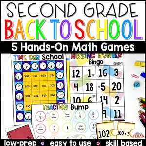 Second Grade Back to School Math Center Games & Activities | August & September