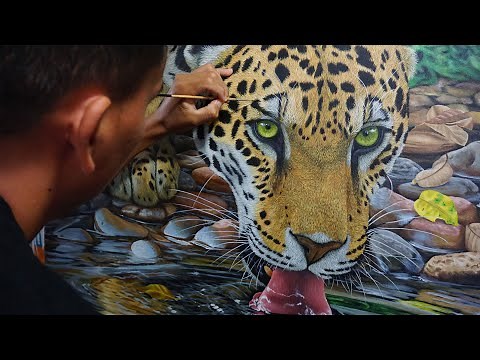 Jaguar painting-Belize- Belizean Art