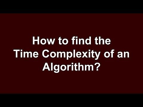 How to find the Time Complexity of an #Algorithm?