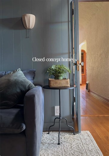 Closed concept has stolen my heart. 🤎 It’s been about a year living in our closed concept home and here is what I’m learning: Closed-concept homes give us something we’re all craving: the ability to exist separately at times, to close a door, to find quiet corners to retreat to and recharge that doesn’t involve only our bedroom. In a world that’s always moving, closed-concept homes offer a slower rhythm. More pause. More reflection. Allowing energy to settle. Here is my petition to bring back w