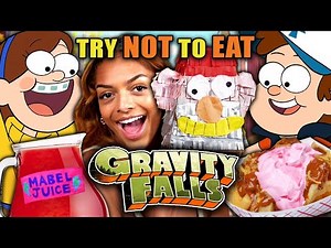 Try Not To Eat - Gravity Falls (Burrito Bites, Mabel Juice, Nyums Snacks) | People vs Food