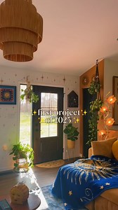 832K views · 21K reactions | First project of 2025 ✨ The colors on the faux stained glass window cling is everything #vintage #newyear #homedecor #eclectic #whimsy #homeinspo #livingroom | Golden Vintage | Facebook