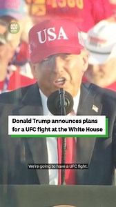 108K views · 829 reactions | Donald Trump wants to host a UFC fight at the White House. He made the announcement at a rally in Iowa, saying he wants it to be a part of the USA's 250th anniversary celebrations. Keep up with all the latest sport news and analysis on the ABC listen app: link in bio. | ABC Sport | Facebook