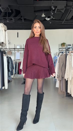Cléio & Co Online Store on Instagram: "Knit, but make it chic 🤍 Our ‘Masha Set’ available in burgundy and black. Get yours online and in-store. Both sets paired with our ‘Sola Luxe Jacket’ in black."