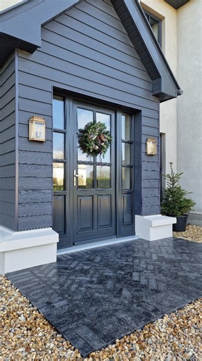 Helen on Instagram: "💫FRONT STEP💫 We originally planned a limestone step. However, after saving so many herringbone brick inspiration pictures, we came to a compromise. Irish limestone slips 24 x 5 x 8cm laid in a herringbone pattern. Grouted & sealed to protect the slips but also to enhance the colour and keep that 'wet look'. Limestone slips @oconnellstone_ Grouting - Flow Point Paving seal @boyles.hardware.tralee #irishlimestone #limestoneslips #herringbone #herringbonestep #frontstep #herr