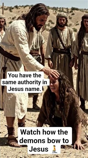 Watch how demons (inside Mary Magdalene)🙄bow 🧎 to Jesus Christ