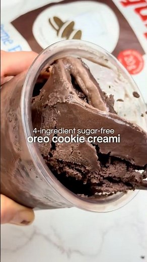 4-ingredient dairy-free sugar-free oreo cookie ninja creami #healthydessert #proteinicecream