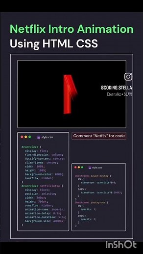 🎬 “Recreate the iconic Netflix intro using pure CSS! Stylish animation, smooth effects—front-end