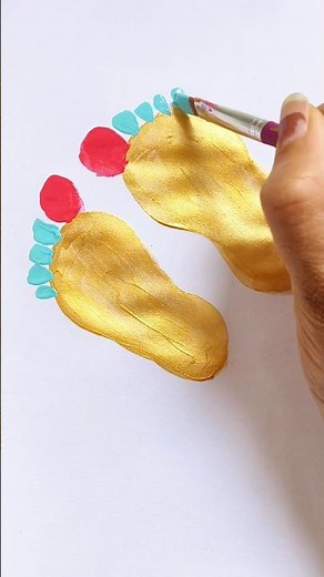 Foot Acrylic Painting for kids👣#foot #painting #shorts #ytshorts #viralvideo ‪@pipafuntv‬