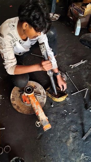 super Splendor front shocker repairing #bike #engine #hero #viral #trending #shortsfeed #shortvideo