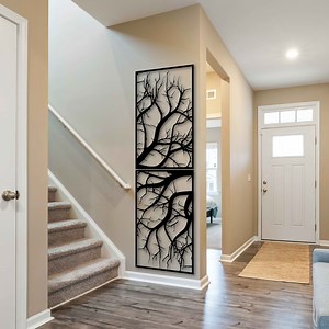 Tree Metal Wall Art, Vertical Metal Wall Decor for Living Room, Large Tree Wall Hanging for Indoor and Outdoor, Tree Metal Wall Sculpture - Etsy