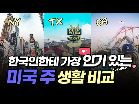 한국인이 좋아하는 미국 지역 생활 비교 총정리! (캘리포니아, 뉴욕, 텍사스)
