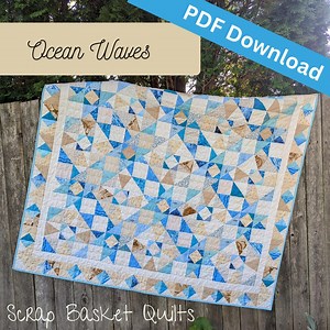 Ocean Waves Scrap Quilt Pattern: Multiple Sizes - Etsy