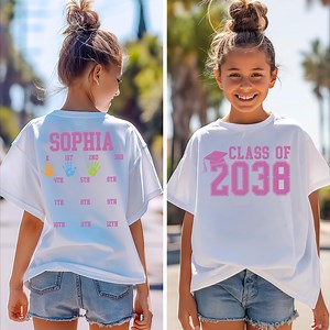 Comfort Colors® Class of 2038 Handprint Shirt, 2039 Graduation Shirt, First Day of School Shirt, Grow With Me Shirt, Photo Day Shirt - Etsy