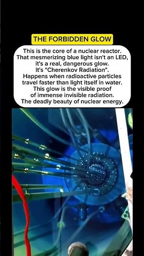 The blue, deadly glow from the heart of a nuclear reactor. #nuclearreactor #science #energy #real