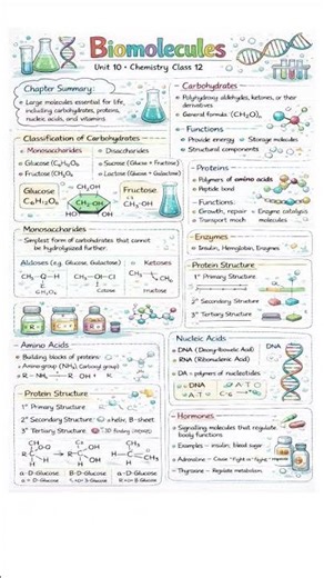 Biomolecules | Class 12 Chemistry Quick Revision #ytshorts #chemistry #exam #fyp