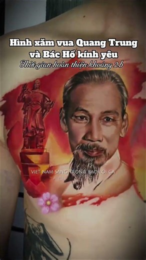 Hình xăm vua Quang Trung và Bác Hồ kính yêu. Tư vấn miễn phí liên hệ Rio - Rio Tattoo Studio