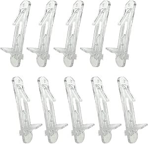 10pcs Clear Locking Shelf Support Pegs, Plastic Cabinet Shelf Clips, 5mm Peg 3/4 Inch Thick Shelf Pins for Kitchen Cabinets Shelf Shelves Furniture Bookcase