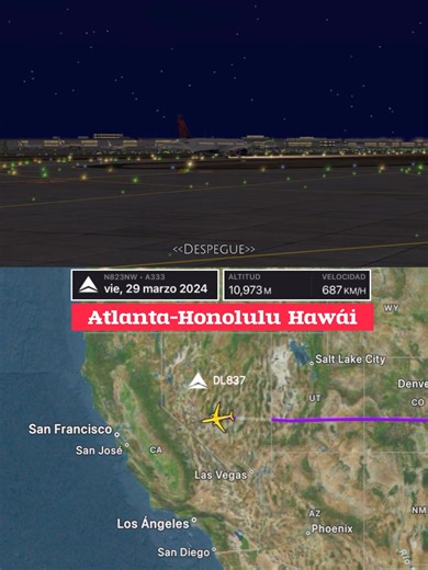 10K views · 174 reactions | ✈VUELOS DOMÉSTICOS DE EUA | Atlanta - Honolulu Hawái ✈ #atlanta #honolulu #eua #hawaii | Miguel Galindo | Facebook