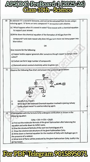 PreBoard Science Paper Class-10th APS-DC 2025/26. Symmetry Education.