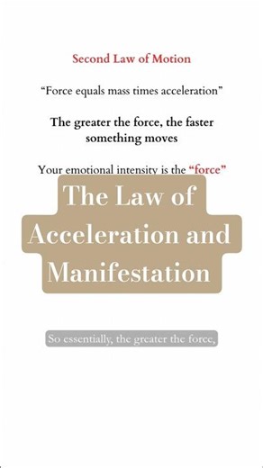 The Law of Acceleration and Manifestation