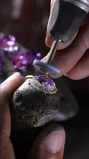 Satisfying Amethyst Jewelry Making! 💜✨ #shorts