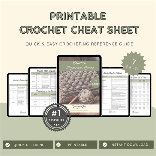 Printable Crochet Cheat Sheet: Beginner Crochet Reference Guide (PDF) - Etsy