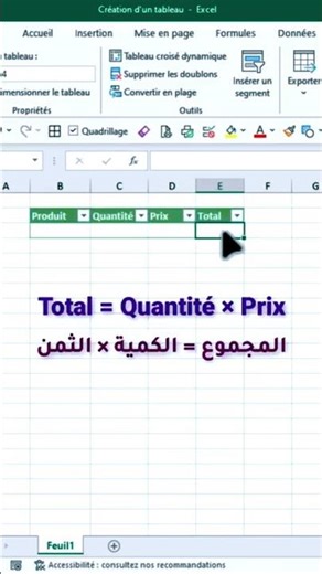 3 étapes pour créer un tableau professionnel sur Excel