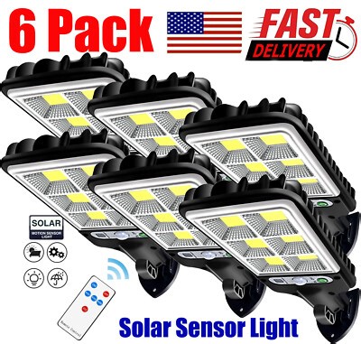 6x LED Solar Street Light Commercial Dusk To Dawn Outdoor Path Road Wall Lamp | eBay