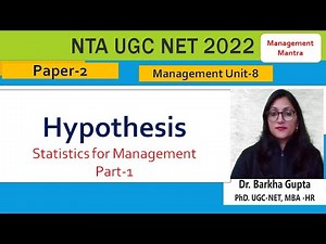 Hypothesis Video Lecture | Crash Course for UGC NET Management