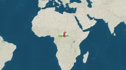 Zoom in to the map of Central African Republic with text, textless,...