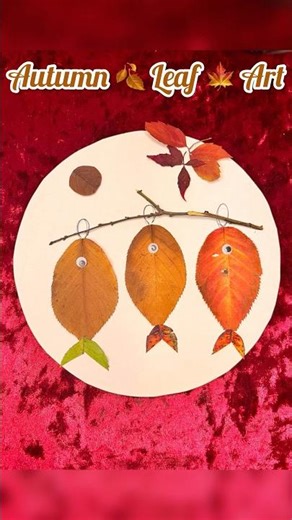 Autumn Leaf Art 🍁 | Easy & Creative Fall Leaf Craft Idea for Home Decor #diy #art #autumn #shorts