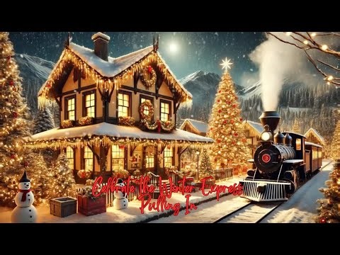 Christmas Train Arriving at the Station – Cozy Holiday Ambience, Snow, Smoke & Christmas Music