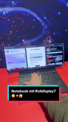 Lenovo zeigt auf der CES 2026 in Las Vegas seinen Lenovo Legion Pro Rollable, ein Gaming-Notebook mit ausrollbarem OLED Display. Dieser kann sich von 16-Zoll zu 24-Zoll ausrollen. #lenovolegionprorollable #tech #ces2026 #gaming