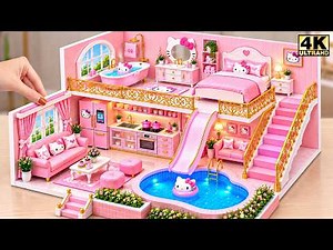 Make Simple Luxury Miniature House With Cute Pink Decor Room For a Family ❤️ | DIY Miniature House
