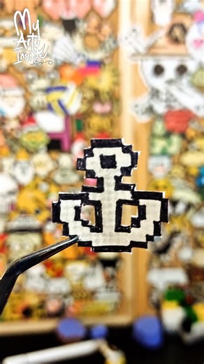 Anchor Pixel Art Drawing ⚓ | Step-by-Step on Paper