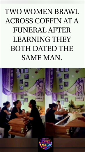 Two women fight over same man—right over a coffin 😳 #drama #funeral #viral #meme #shorts