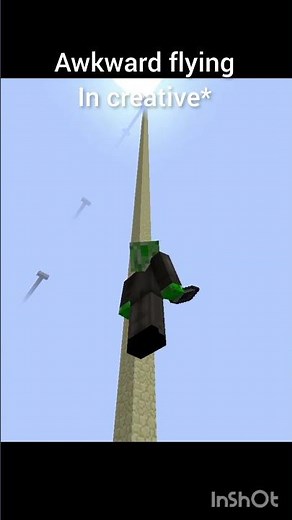 Flying in creative mode in Minecraft #minecraft