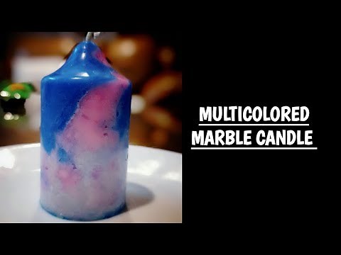 HOW TO MAKE MULTICOLORED MARBLE CANDLE | HOW TO MAKE CANDLE | CANDLE MAKING