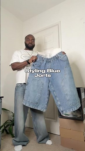 How To Style Blue Jorts #streetwear #streetwearfashion #jorts #styling