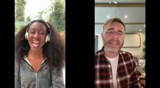 Me and our Gary Barlow! Virtual duet! We all need love and light in these strange scary times. Xxxx | Beverley Knight