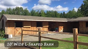 5.2K views · 60 reactions | This L-Barn has it ALL! My favorite feature is the wash bay with the sliding door that leads directly out to the pasture. For a layout of this barn, enter zip code 04643 on our Barn Finder Map here: https://www.horizonstructures.com/referral-rewards. Thanks for the awesome video and testimonial, Heather!!! :D | Horizon Structures | Facebook