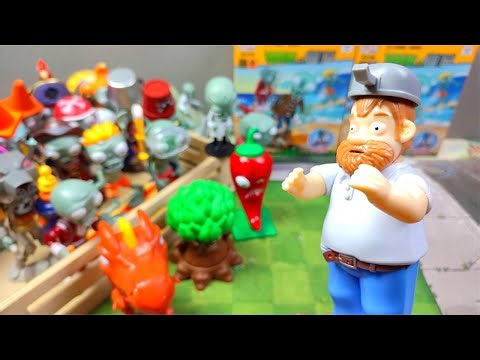 PLANTS VS ZOMBIES Toys Set ASMR | Save Crazy Dave from SkateBoard Zombies | PVZ 2 Toys Review