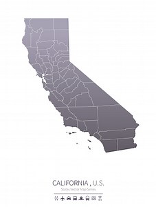 California Karte. American State Vector Map Series