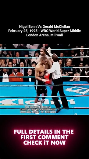 There are fights remembered for greatness — and fights remembered with silence. Nigel Benn vs Gerald McClellan belongs to the second category. This was meant to be a defining night for two warriors. Instead, it became a moment that forced boxing to look into its darkest mirror. McClellan dominated early, knocking Benn down and unleashing terrifying power. Benn survived on instinct alone, refusing to surrender in front of his home crowd. Round after round, punishment mounted. McClellan pressed fo